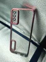 Vivo Y20/Y20i/Y12S back cover CD Chrome transparent with camera lens protection pink edge