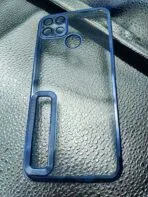 Realme C12/C25 back cover CD Chrome transparent with camera lens protection blue edge - Image 2