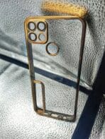 Realme C12/C25 back cover CD Chrome transparent with camera lens protection golden edge