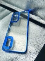 Redmi 11 Prime 4G back cover CD Chrome transparent with camera lens protection blue edge - Image 2