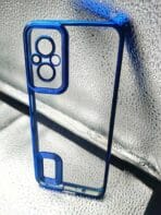 Redmi 11 Prime 4G back cover CD Chrome transparent with camera lens protection blue edge