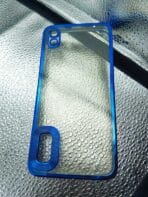 Redmi 7A back cover CD Chrome transparent with camera lens protection blue edge - Image 2