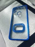Redmi S2/Y2 4G back cover CD Chrome back cover transparent with camera lens protection blue edge - Image 2
