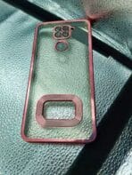 Redmi note 9/10X 4G back cover CD Chrome transparent with camera lens protection pink edge - Image 2