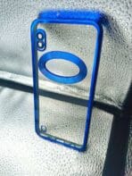 Samsung A10/M10 back cover CD Chrome transparent with camera lens protection blue edge