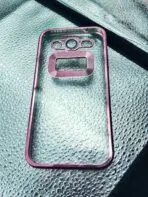 Samsung J2 Phone Case: Transparent CD Chrome Back Cover Pink Edges & Camera Lens Protection - Image 2