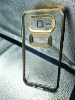Samsung J7 back cover CD Chrome transparent with camera lens protection golden edge