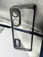 Vivo Y100 Transparent Back Cover or Case with CD Chrome Design & Camera Lens Protection- Black Edge