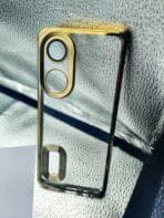 Vivo Y100 5g back cover CD Chrome transparent with camera lens protection golden edge