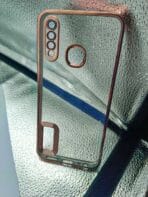 Vivo Y19/Y5S/U3/U20/Z5i back cover CD Chrome transparent with camera lens protection pink edge