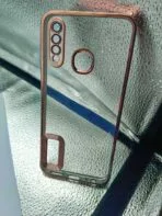 Vivo Y19/Y5S/U3/U20/Z5i back cover CD Chrome transparent with camera lens protection pink edge
