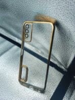 Vivo Y20/Y20i/Y12S back cover CD Chrome transparent with camera lens protection golden edge