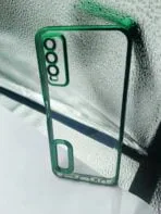 Vivo Y20/Y20i/Y20S/Y12S back cover CD Chrome transparent with camera lens protection green edge