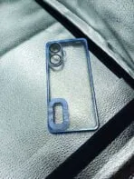 Realme C55 4G CD Chrome back cover transparent with camera lens protection blue edge - Image 3