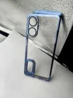 Realme C55 4G CD Chrome back cover transparent with camera lens protection blue edge - Image 2