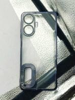Realme C55 4G CD Chrome back cover transparent with camera lens protection black edge - Image 2