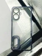 Realme C55 4G CD Chrome back cover transparent with camera lens protection black edge - Image 2