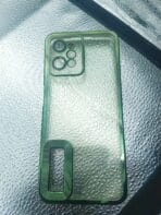 Realme C31 back cover CD Chrome transparent with camera lens protection green edge - Image 2