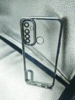 Realme 5 back cover CD Chrome transparent with camera lens protection silver edge