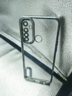 Realme 5 back cover CD Chrome transparent with camera lens protection silver edge