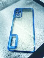 Infinix Hot 12 back cover CD Chrome transparent with camera lens protection blue edge - Image 3