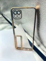 Realme C21 back cover CD Chrome transparent with camera lens protection golden edge