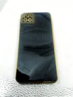 Samsung A22 5G Back Cover Black Colour 6D Chrome Golden Edge - Image 2