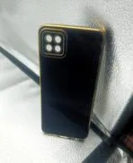 Samsung A22 5G Back Cover Black Colour 6D Chrome Golden Edge
