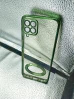 Samsung M33 5G back cover CD Chrome transparent with camera lens protection green edge