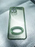 Samsung M33 5G back cover CD Chrome transparent with camera lens protection green edge - Image 2