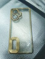 Realme 10 Pro+ 5G back cover CD Chrome transparent with camera lens protection golden edge - Image 2