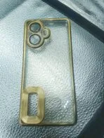 Realme 10 Pro+ 5G back cover CD Chrome transparent with camera lens protection golden edge - Image 2