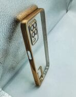 Realme 8 5G/9 5G Back Cover CD Chrome Transparent With Camera Lens Protection Golden Edge - Image 2