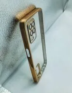 Realme 8 5G/9 5G Back Cover CD Chrome Transparent With Camera Lens Protection Golden Edge - Image 2