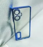 Realme C55 4G CD Chrome back cover transparent with camera lens protection blue edge