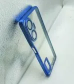Realme C55 4G CD Chrome back cover transparent with camera lens protection blue edge - Image 4