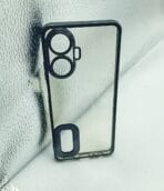 Realme C55 4G CD Chrome back cover transparent with camera lens protection black edge - Image 3