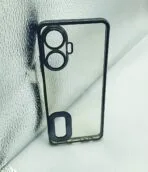 Realme C55 4G CD Chrome back cover transparent with camera lens protection black edge - Image 3