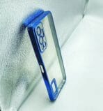 Infinix Hot 12 back cover CD Chrome transparent with camera lens protection blue edge