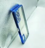 Infinix Hot 12 back cover CD Chrome transparent with camera lens protection blue edge