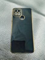 Oppo A15 Back Cover Golden Border Black Colour - Image 2