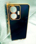 Vivo T1 44W 4G Back Cover Or Case 6D Chrome Black Colour Golden Edge