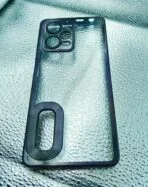 Redmi Note 12 Pro+ 5G back cover CD Chrome transparent with camera lens protection black edge - Image 2