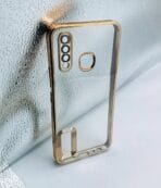 Vivo Y19/Y5S/U3/U20/Z5i back cover CD Chrome transparent with camera lens protection golden edge