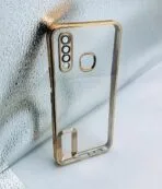 Vivo Y19/Y5S/U3/U20/Z5i back cover CD Chrome transparent with camera lens protection golden edge