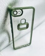 Vivo Y81/Y83 back cover CD Chrome transparent with camera lens protection green edge