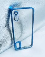 Redmi 9A/9I/9AT back cover CD Chrome transparent with camera lens protection blue edge