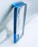 Redmi 9A/9I/9AT back cover CD Chrome transparent with camera lens protection blue edge - Image 2