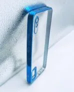 Redmi 9A/9I/9AT back cover CD Chrome transparent with camera lens protection blue edge - Image 2