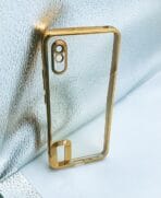 Redmi 9A/9i/9AT Clear Case [CD Chrome] - Golden Edge, Camera Protection, Transparent